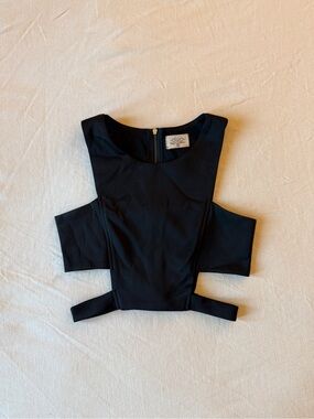 Black Cutout Crop Top